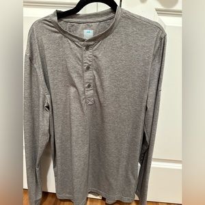 Myles Apparel Long Sleeve Everyday Henley in Heather Gray - LG